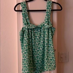 Women’s Tank Top Green water color pattern